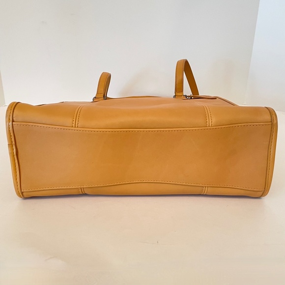 Vintage Coach Classic Compartment Tote Leather Shoulder Bag 9872 Camel USA - Picture 9 of 16